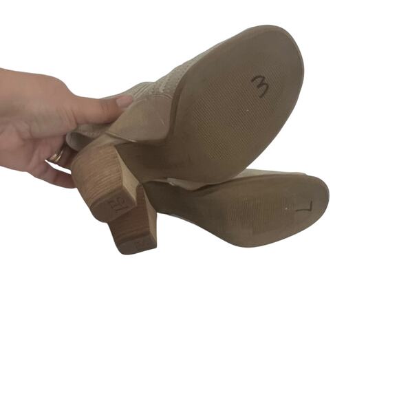 Paul Green Leather Metallic Cayanne Peep Toe Heeled Sandal Booties size 5 US - Picture 8 of 12